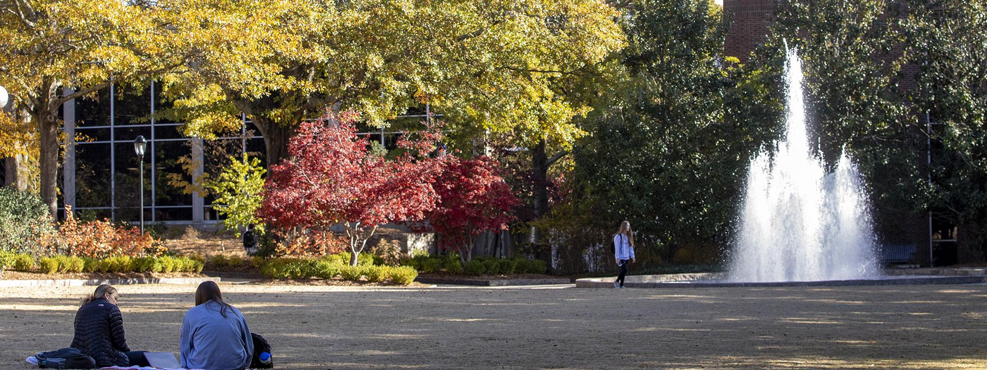 water fountain on herty field