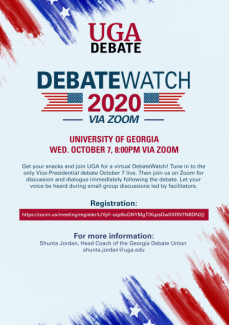 Debate Watch 2020 1 (VP Debate) - Flier