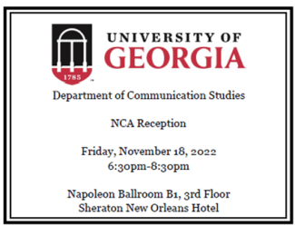Department invitation for 2022 NCA Annual Convention Department Reception