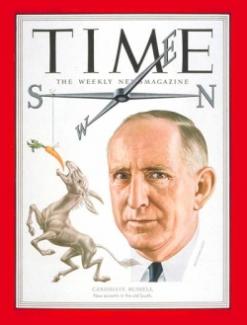 Senator Russell in the cover of Time Magazine