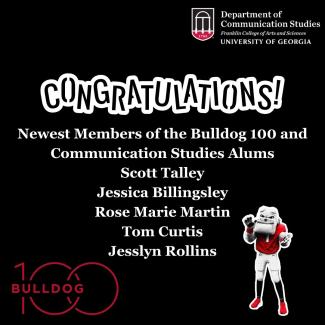 Congratulations COMM Studies Bulldog 100