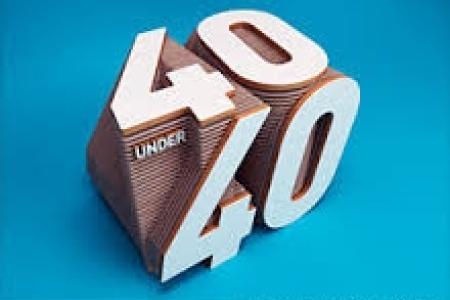 40 under 40 wooden block